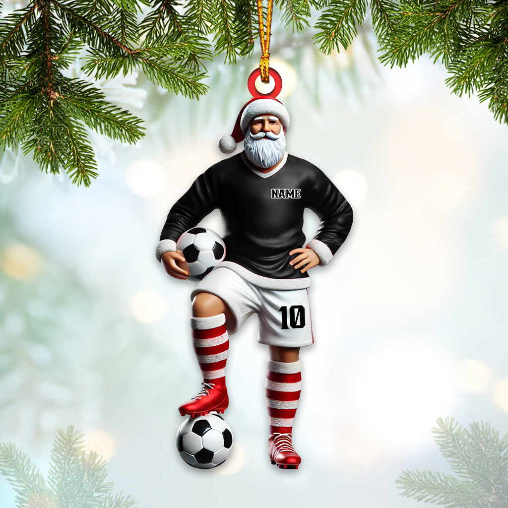 Blisscorners Custom Name Soccer Santa Ornament, Soccer Christmas Gifts2D Flat LM2211