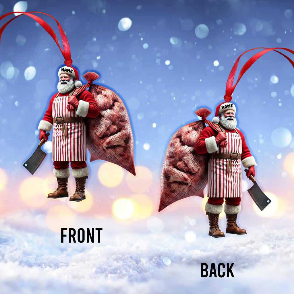 Blisscorners Santa Butcher Christmas Home Decor Christmas Ornament, Personalized Ornament2D Flat LM2211