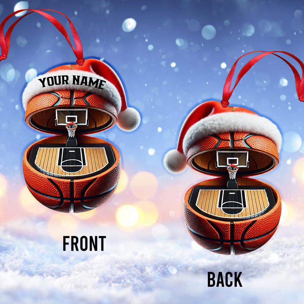 Blisscorners Basketball Court Christmas Ornament, Personalized Ornament2D Flat LM2211
