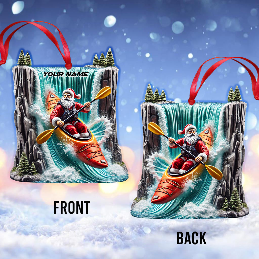 Blisscorners Santa White Water Rafting Christmas Ornament, Personalized Ornament2D Flat LM2211