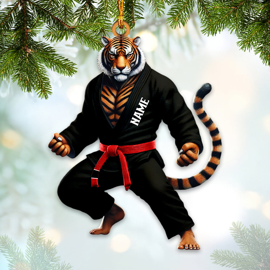 Blisscorners Custom Name Jiu Jutsu Tiger Ornament, Jiu Jutsu Christmas Gift2D Flat LM2211