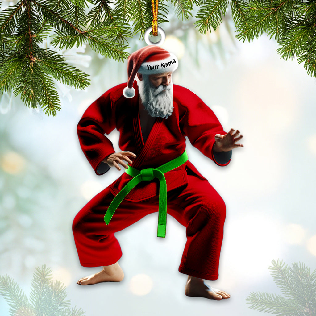 Blisscorners Custom Name Karate Santa Ornament, Karate Christmas Gift2D Flat LM2211