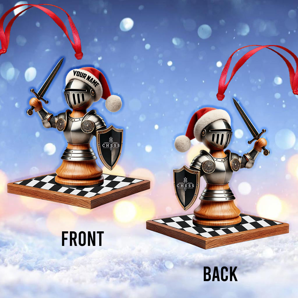 Blisscorners Custom Name Chess Ornament, Chess Lover Christmas Gift2D Flat LM2211