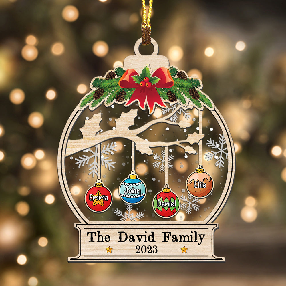 Blisscorners Family Christmas Ball - Custom Name, Personalized Acrylic Ornament - Gift For Christmas, Family Gift2D Flat LM2111