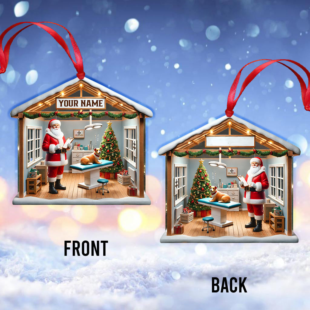 Blisscorners Pet Shop Santa Christmas Ornament, Personalized Ornament2D Flat LM2211