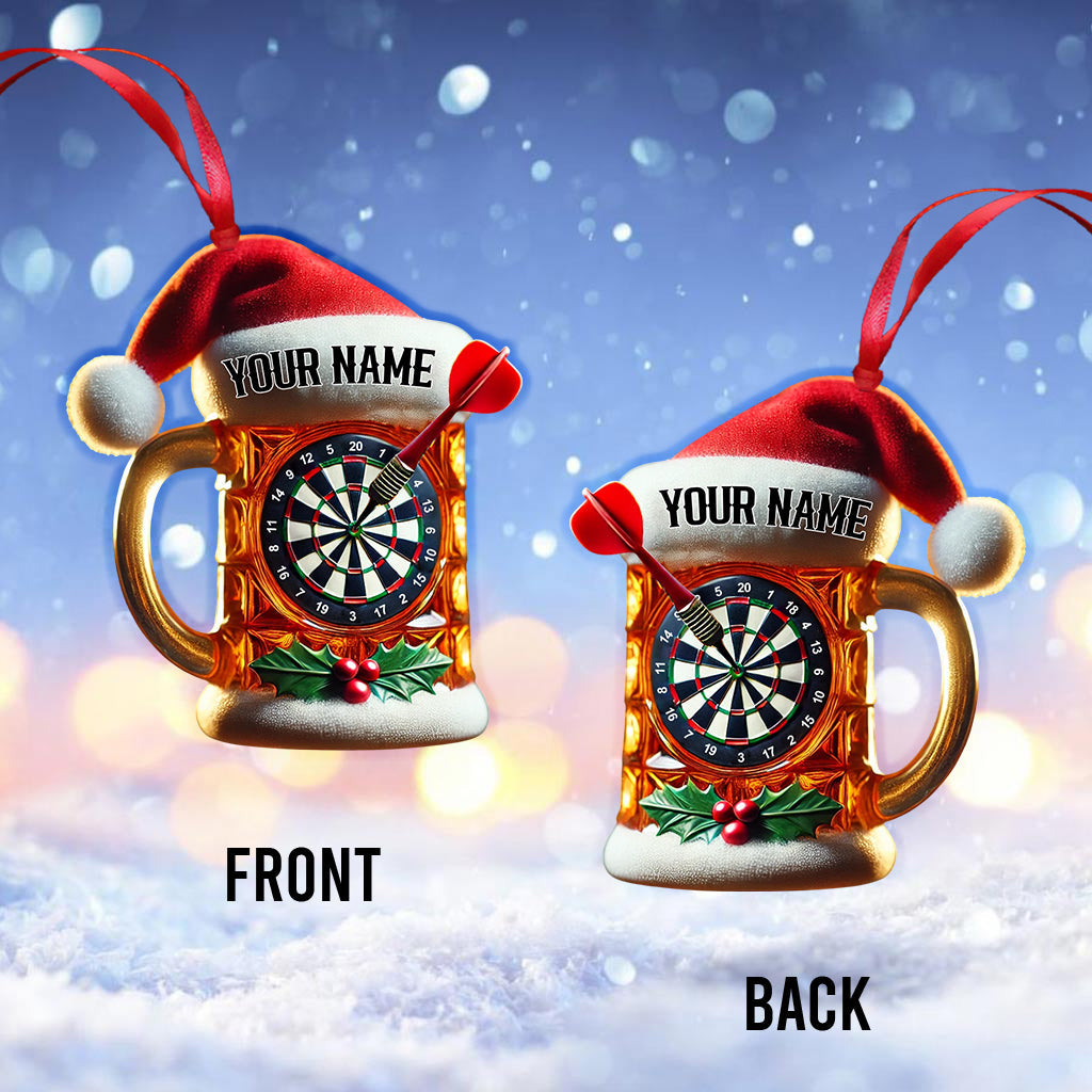 Blisscorners Custom Name Dart Santa Ornament, Christmas Gift2D Flat LM2111