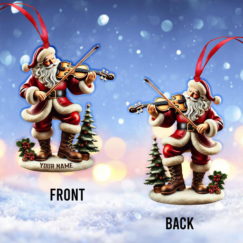Blisscorners Santa Violin Christmas Ornament, Personalized Ornament2D Flat LM2211