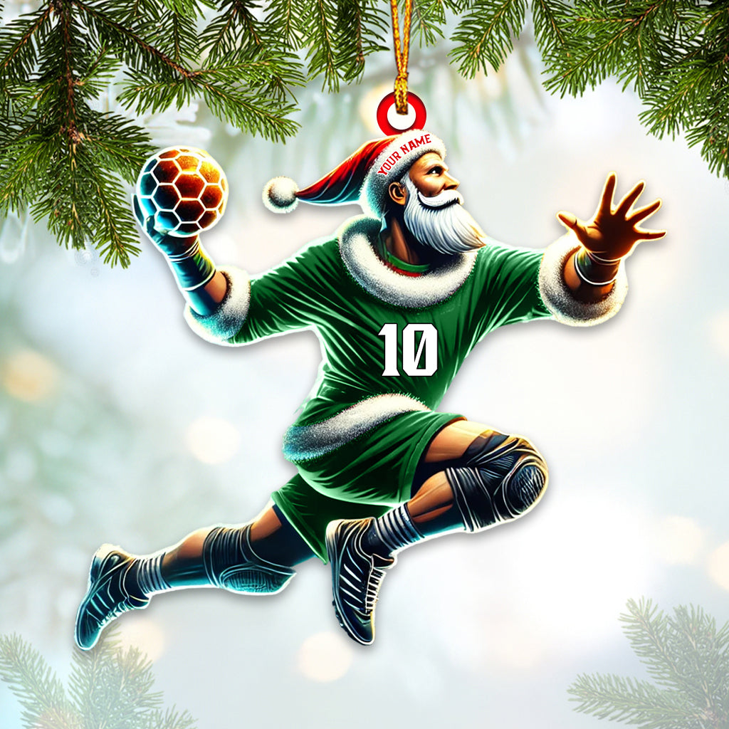 Blisscorners Custom Number Handball Santa Ornament, Christmas Gift for Handball Lover2D Flat LM2211