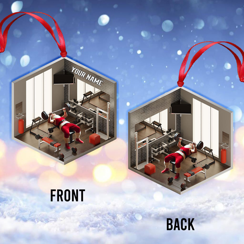 Blisscorners Santa Fitness Room Christmas Ornament, Personalized Ornament2D Flat LM2211