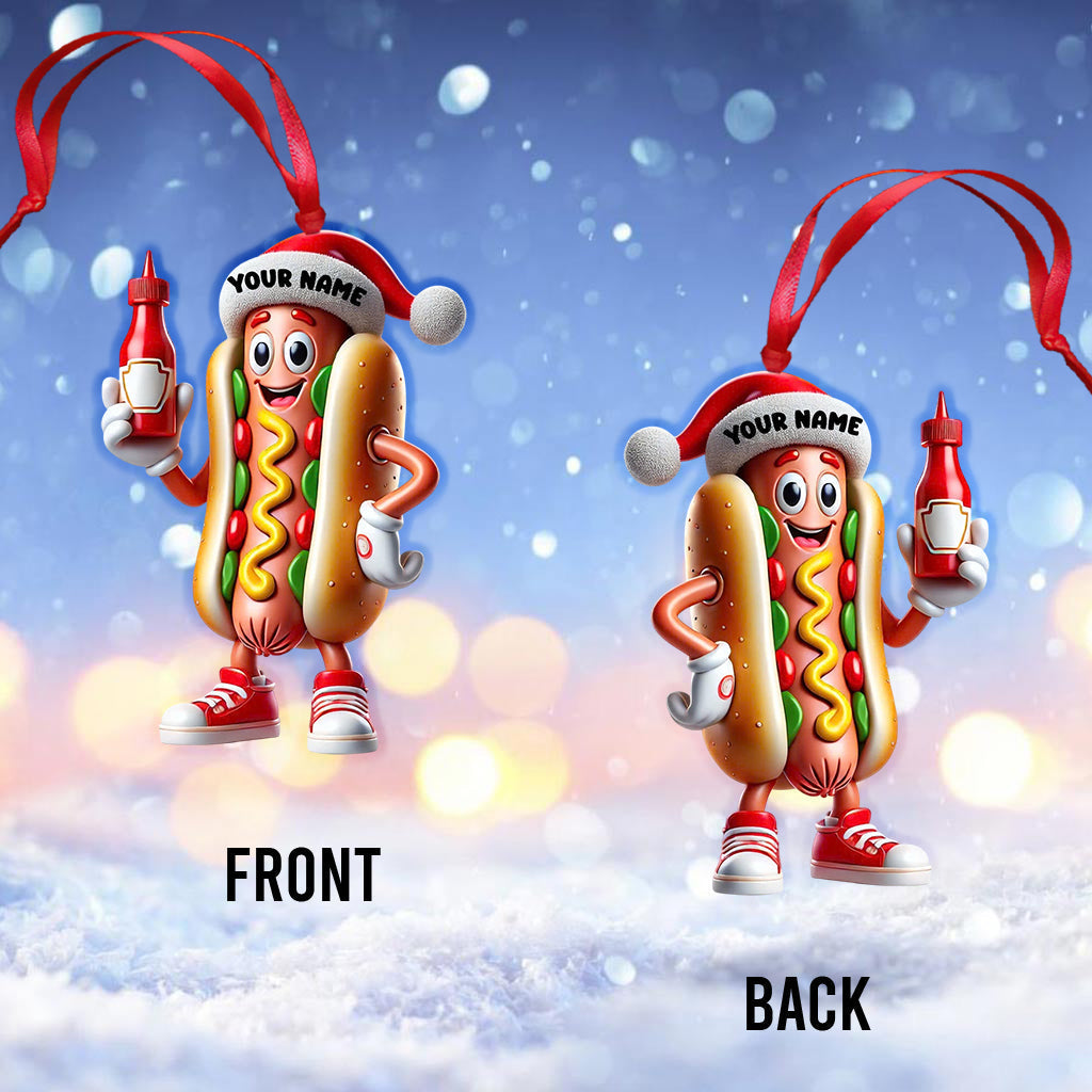 Blisscorners Hotdog Home Decor Christmas Ornament, Personalized Ornament2D Flat LM2211