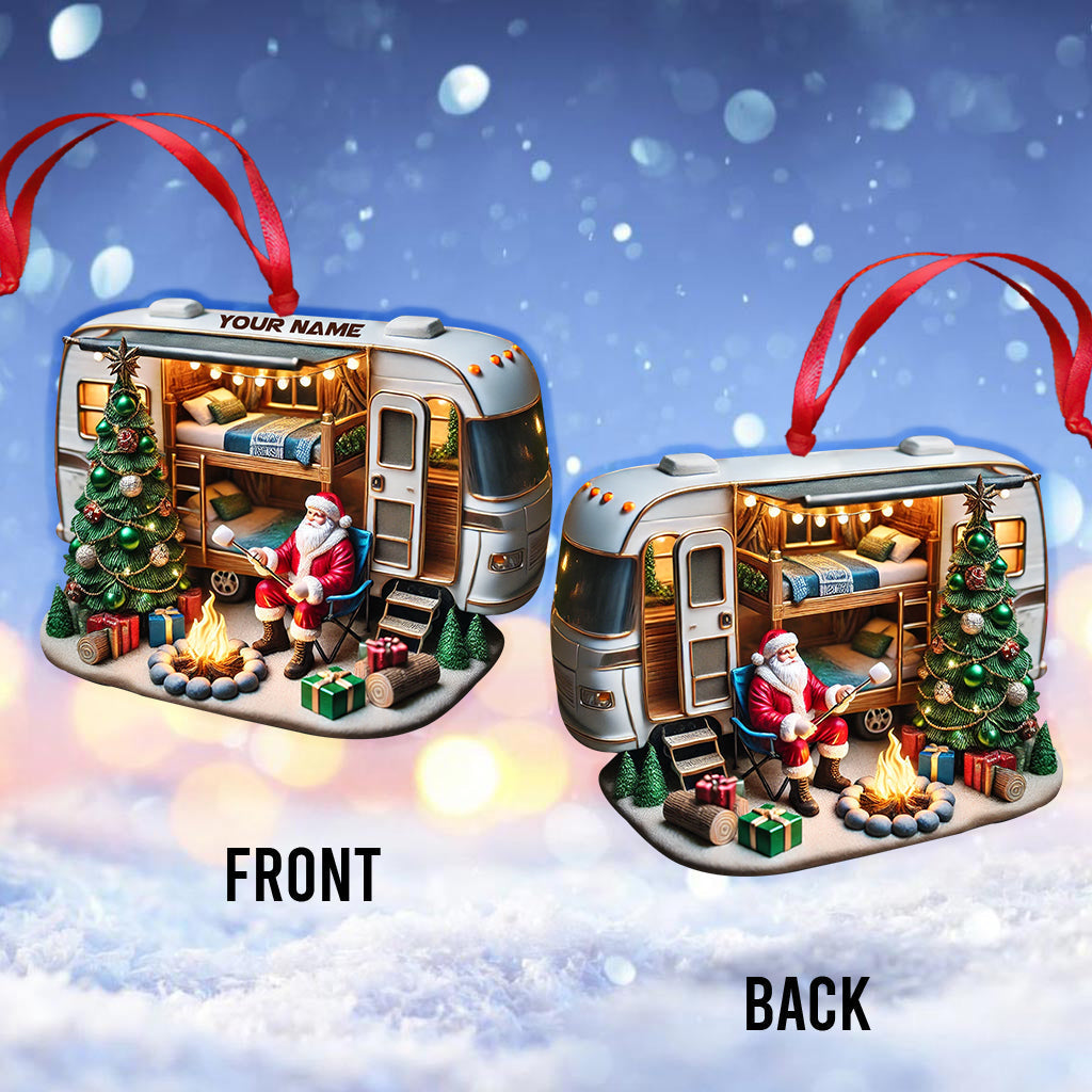 Blisscorners Santa Trailer Christmas Ornament, Personalized Ornament2D Flat LM2211