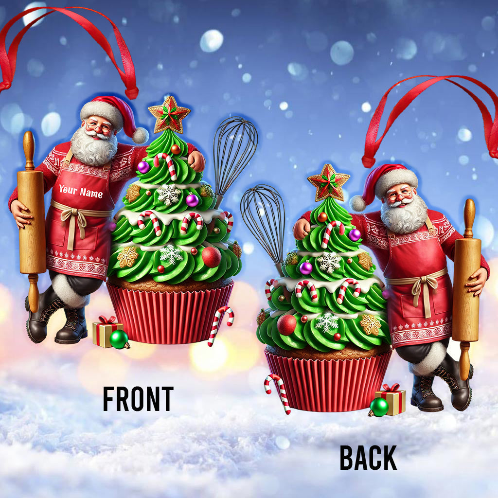 Blisscorners Santa Makes Cakes Christmas Ornament, Personalized Ornament2D Flat LM2211