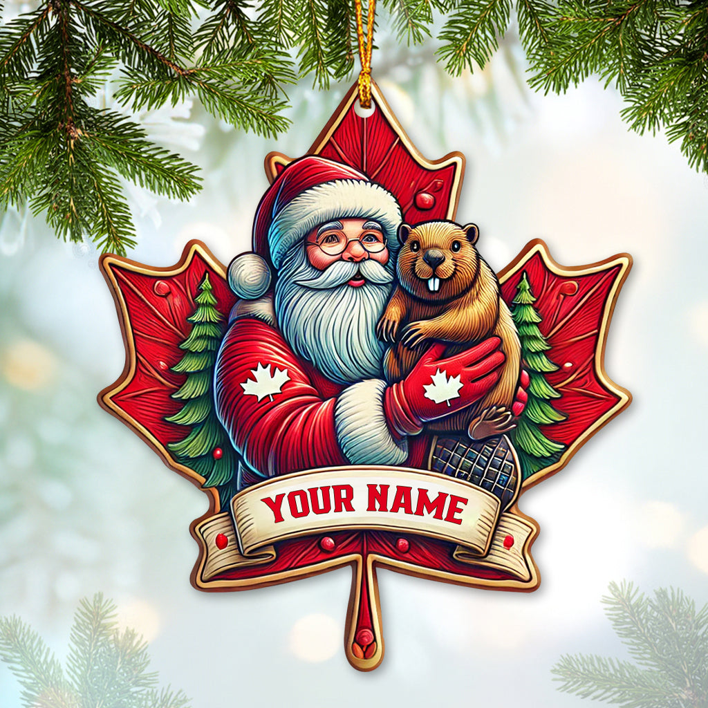 Blisscorners Custom Name Ornament, Canada Santa2D Flat LM2211