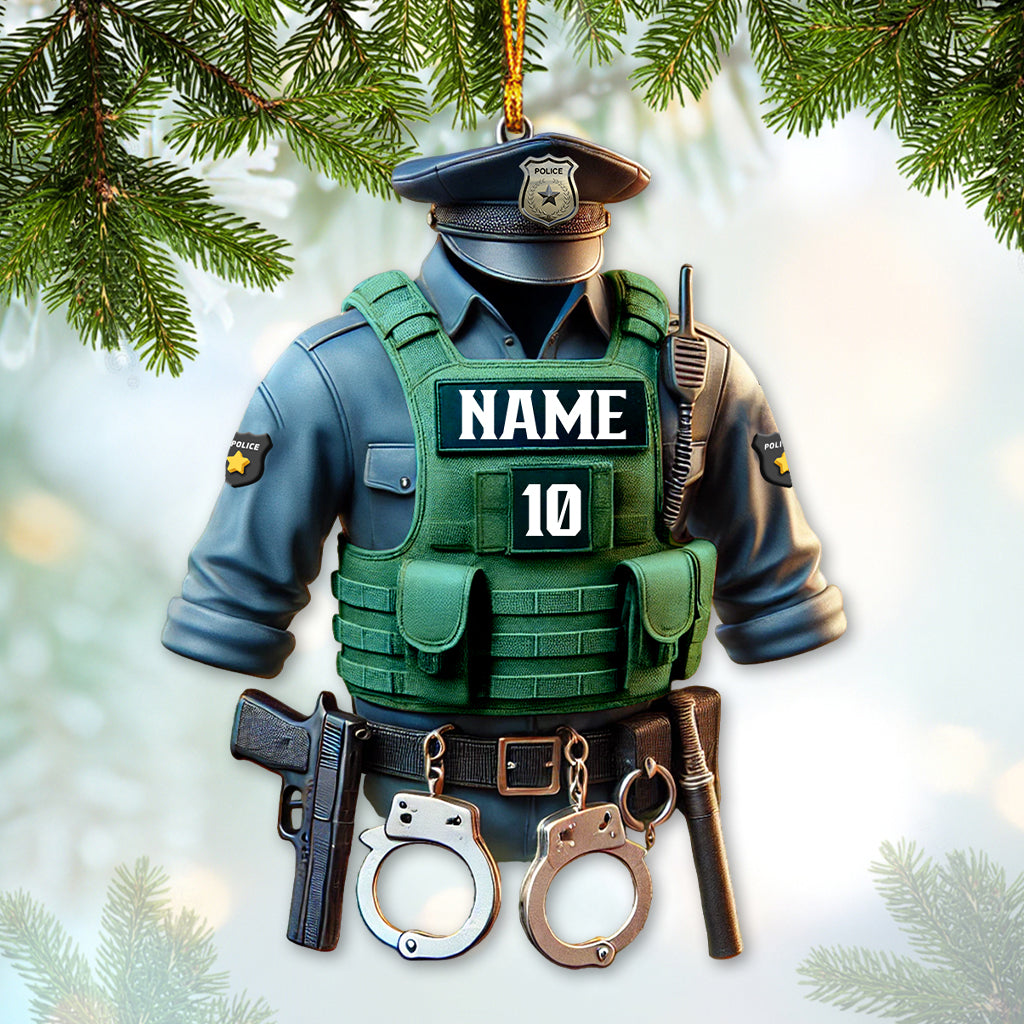 Blisscorners Custom Ornament, Police Symbol Ornament, Christmas Decor2D Flat LM2211