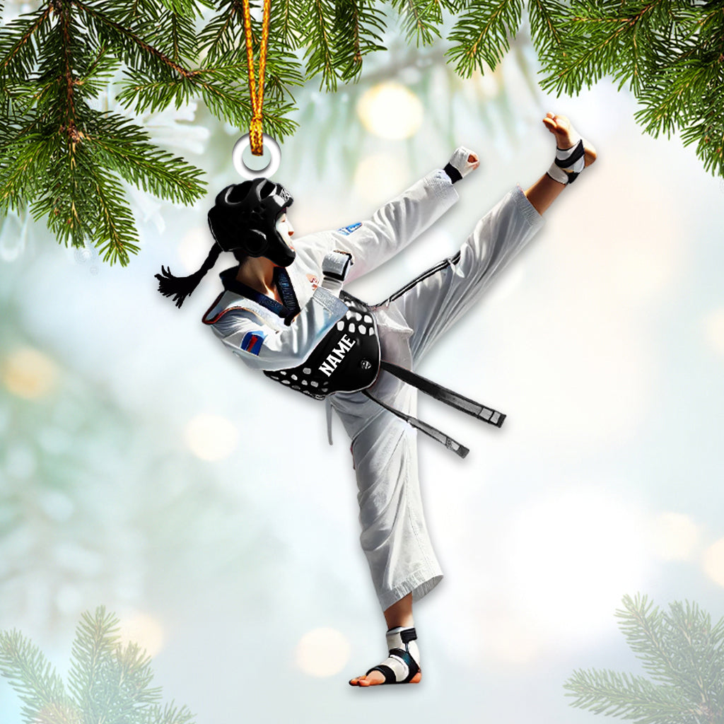Blisscorners Custom Name Taekwondo Ornament, Taekwondo Christmas Gifts2D Flat LM2211