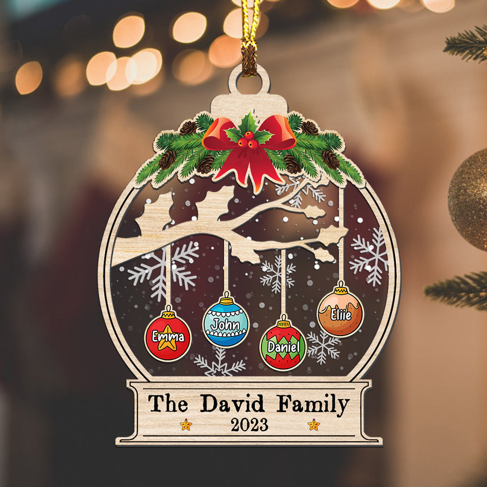 Blisscorners Family Christmas Ball - Custom Name, Personalized Acrylic Ornament - Gift For Christmas, Family Gift2D Flat LM2111
