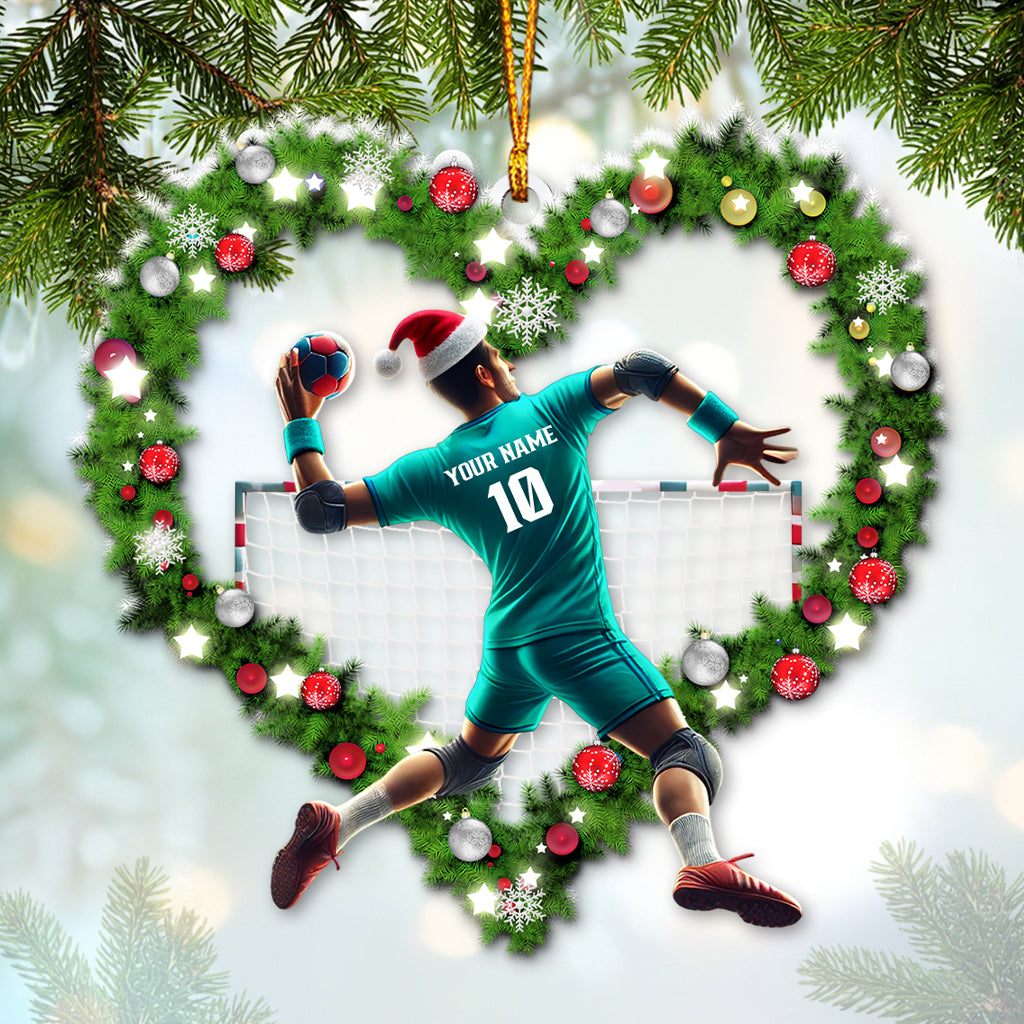 Blisscorners Custom Name and Number Handball Ornament, Christmas Gift for Handball Lover42D Flat LM2211