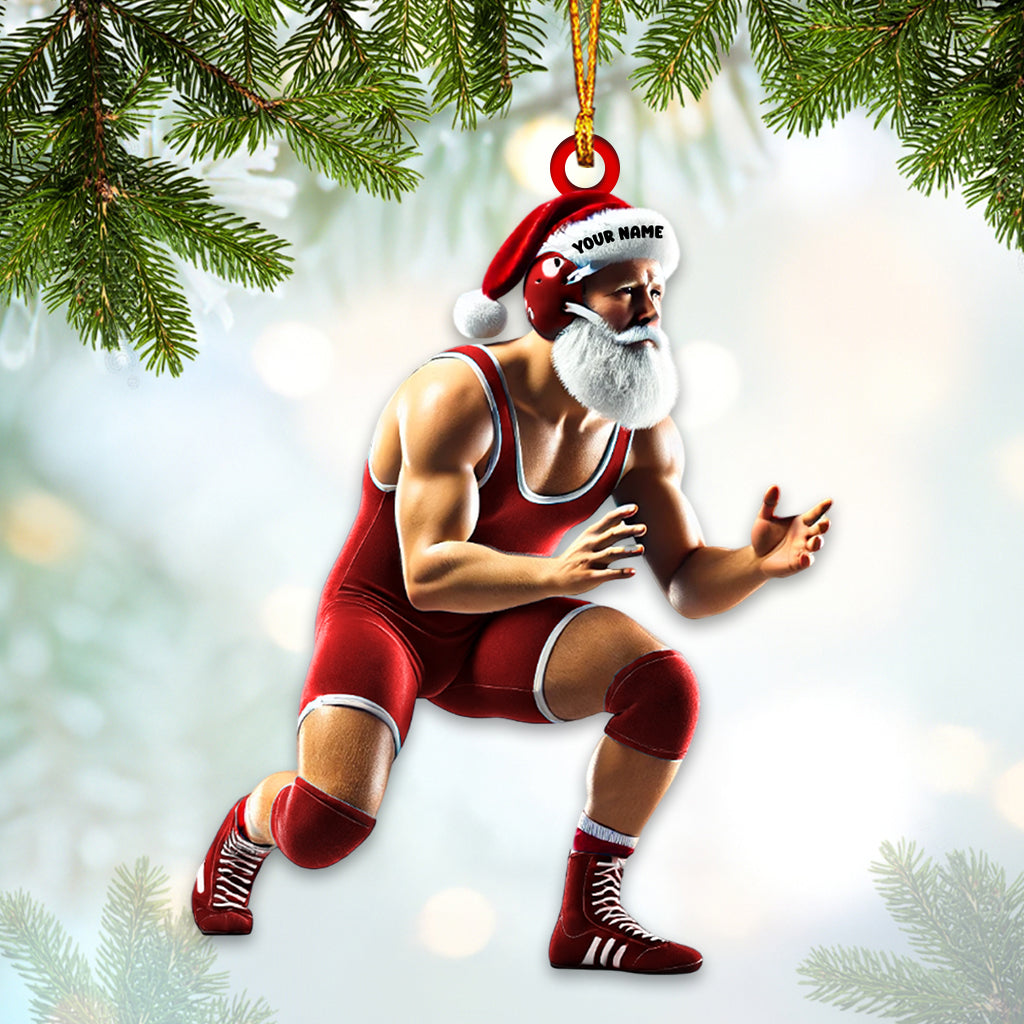 Blisscorners Wrestler Santa Home Decor Christmas Ornament, Personalized Ornament2D Flat LM2211