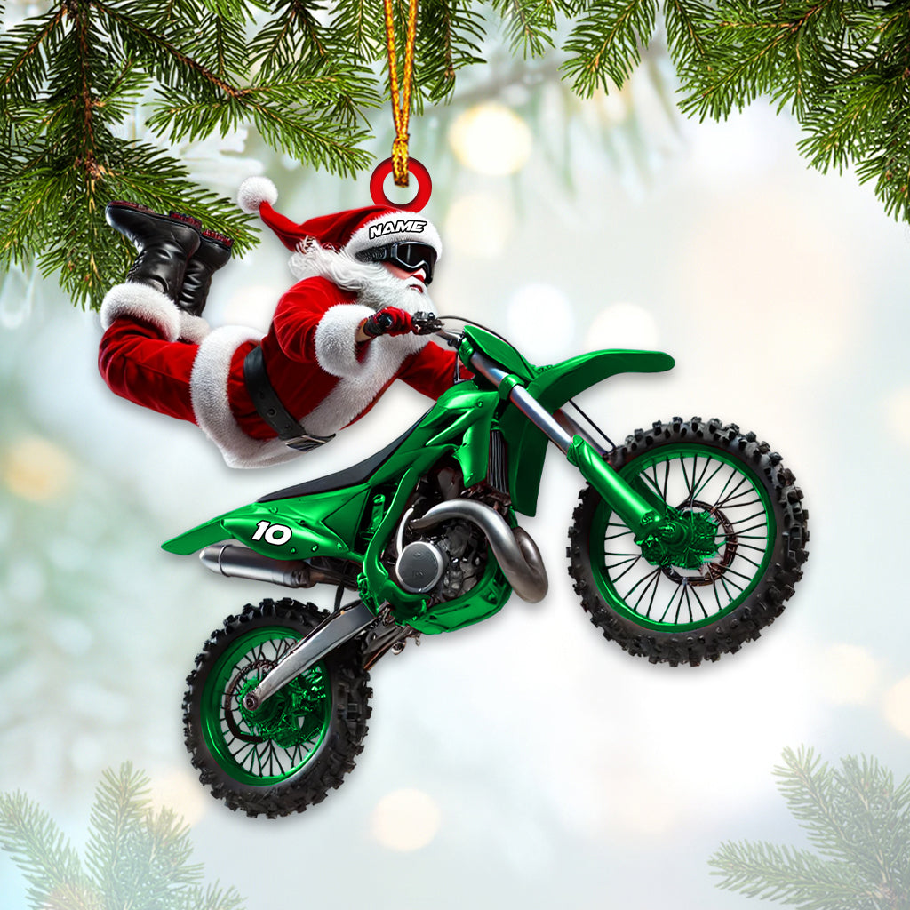 Blisscorners Custom Name Motocross Ornament, Motocross Lover Christmas Gift2D Flat LM2211