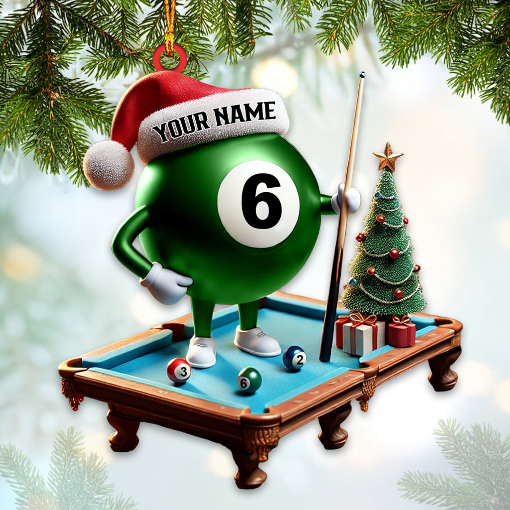 Blisscorners Custom Name Billiard Ornament, Billiard Lover Christmas Gift62D Flat LM2211