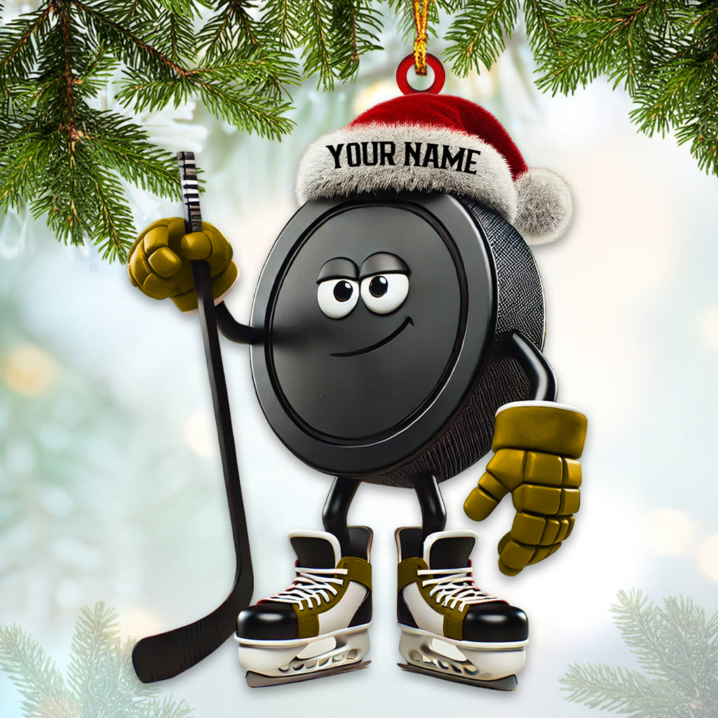 Blisscorners Custom Name Ice Hockey Ornament, Ice Hockey Christmas Gifts2D Flat LM2211