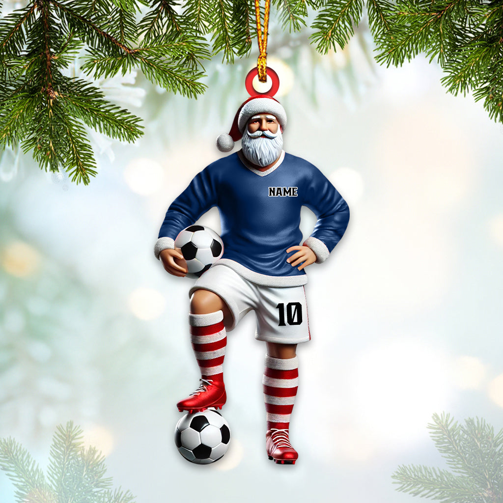 Blisscorners Custom Name Soccer Santa Ornament, Soccer Christmas Gifts2D Flat LM2211