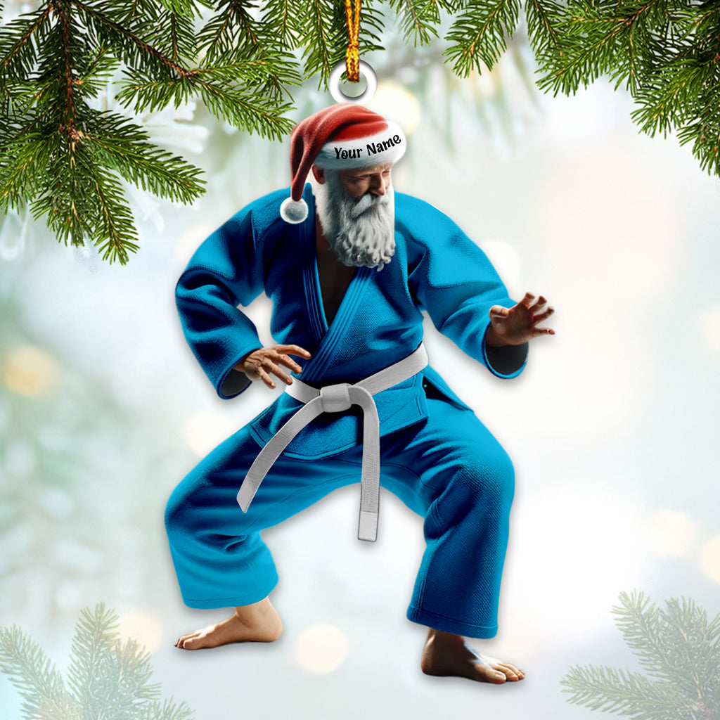 Blisscorners Custom Name Karate Santa Ornament, Karate Christmas Gift2D Flat LM2211