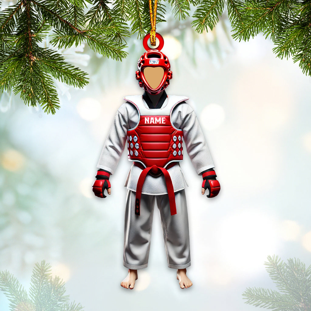 Blisscorners Custom Name Taekwondo Ornament, Taekwondo Christmas Gift2D Flat LM2111