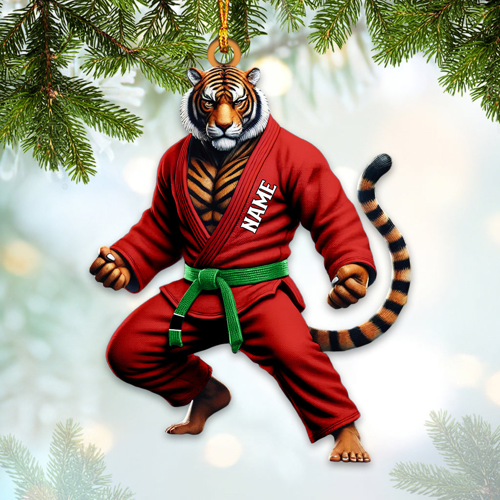 Blisscorners Custom Name Jiu Jutsu Tiger Ornament, Jiu Jutsu Christmas Gift2D Flat LM2211