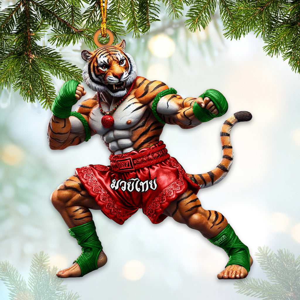 Blisscorners Custom Name Muay Thai Ornament, Muay Thai Santa Christmas Gift2D Flat LM2211