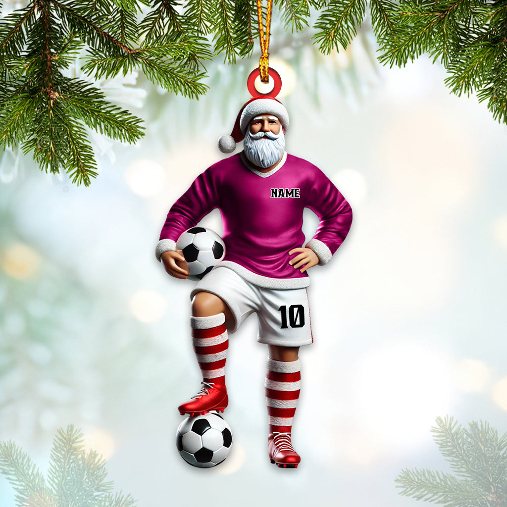 Blisscorners Custom Name Soccer Santa Ornament, Soccer Christmas Gifts2D Flat LM2211