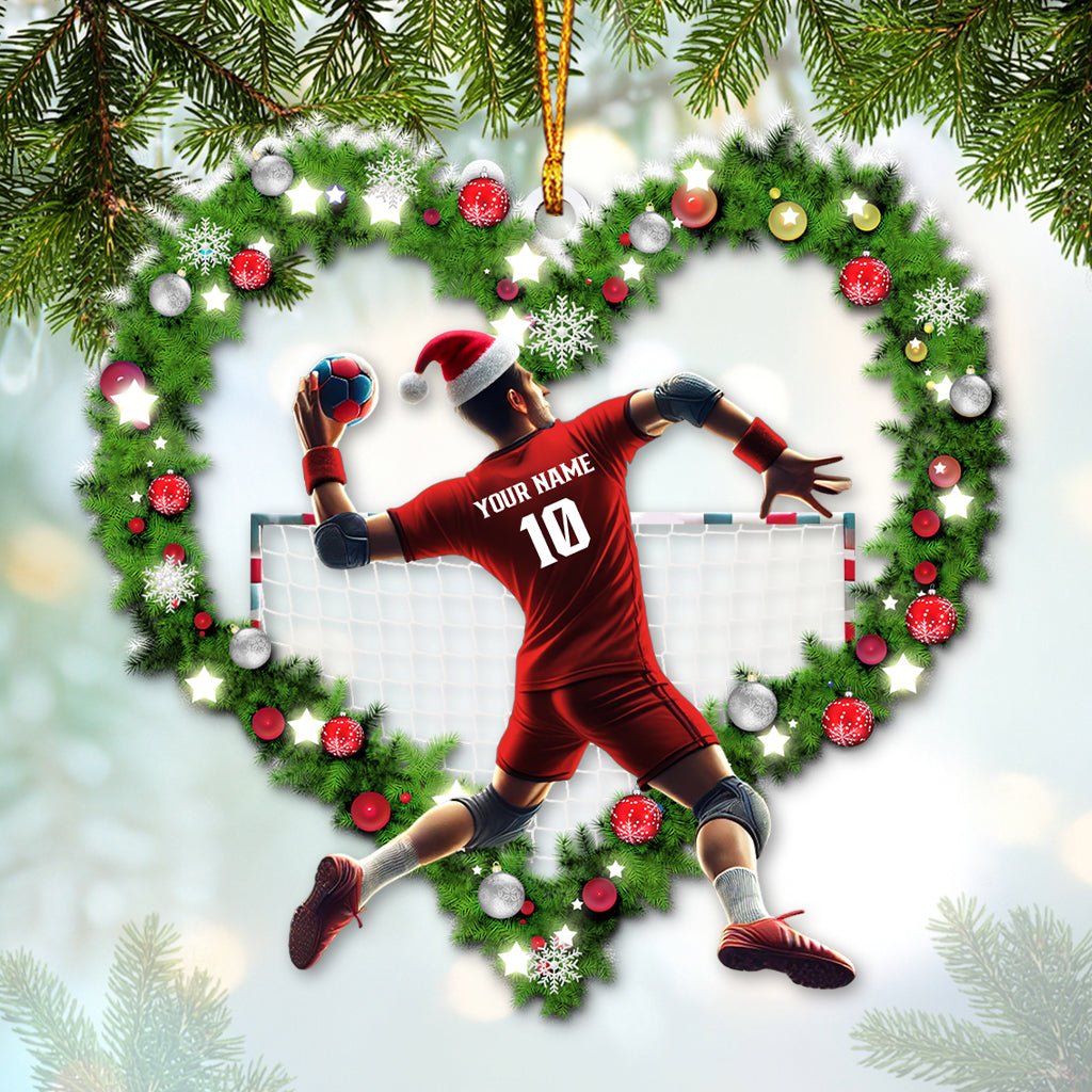 Blisscorners Custom Name and Number Handball Ornament, Christmas Gift for Handball Lover42D Flat LM2211