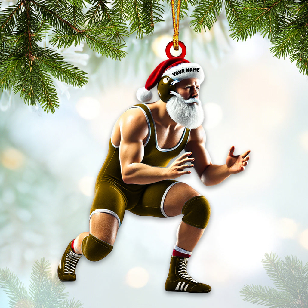 Blisscorners Wrestler Santa Home Decor Christmas Ornament, Personalized Ornament2D Flat LM2211