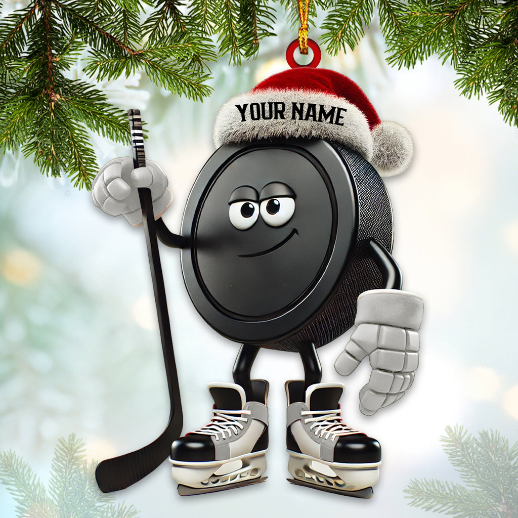 Blisscorners Custom Name Ice Hockey Ornament, Ice Hockey Christmas Gifts2D Flat LM2211