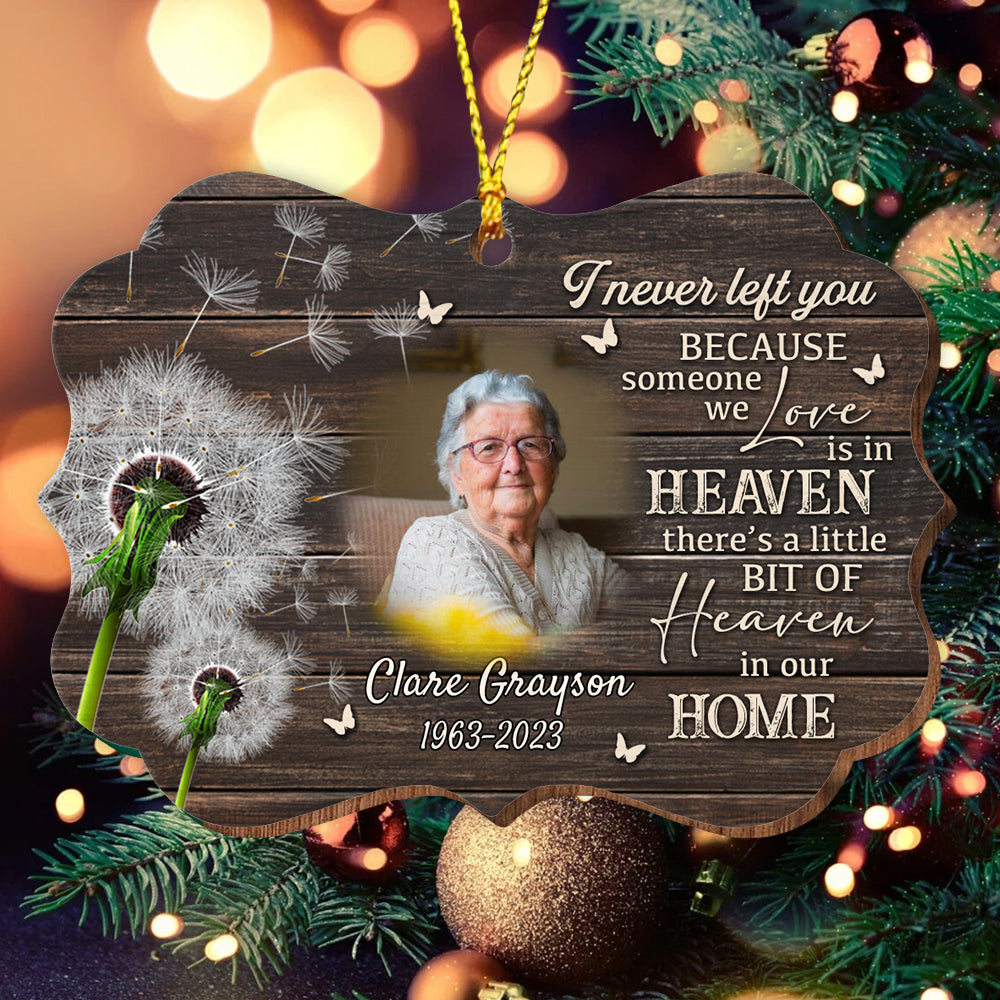 Blisscorners I Never Left You - Custom Photo And Name - Personalized Custom Shaped Wooden Ornament, Memorial Gift2D Flat LM2111
