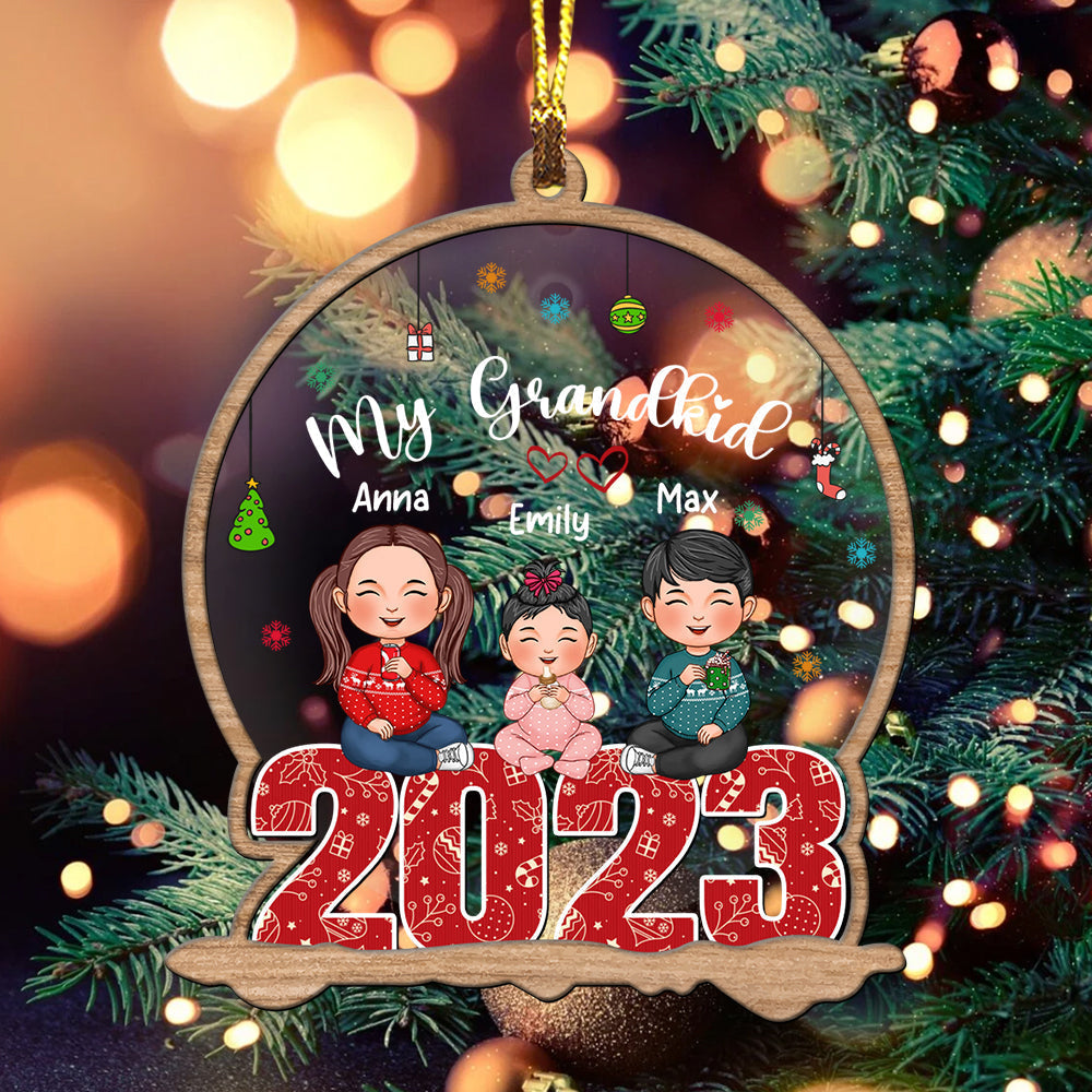 Blisscorners Christmas Kids  - Custom Appearances And Names, Personalized Acrylic Ornament - Gift For Christmas2D Flat LM2111