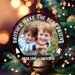 Blisscorners Brother Make The Bestfriend - Custom Photo And Name, Personalized Acrylic Ornament - Gift For Christmas2D Flat LM2111
