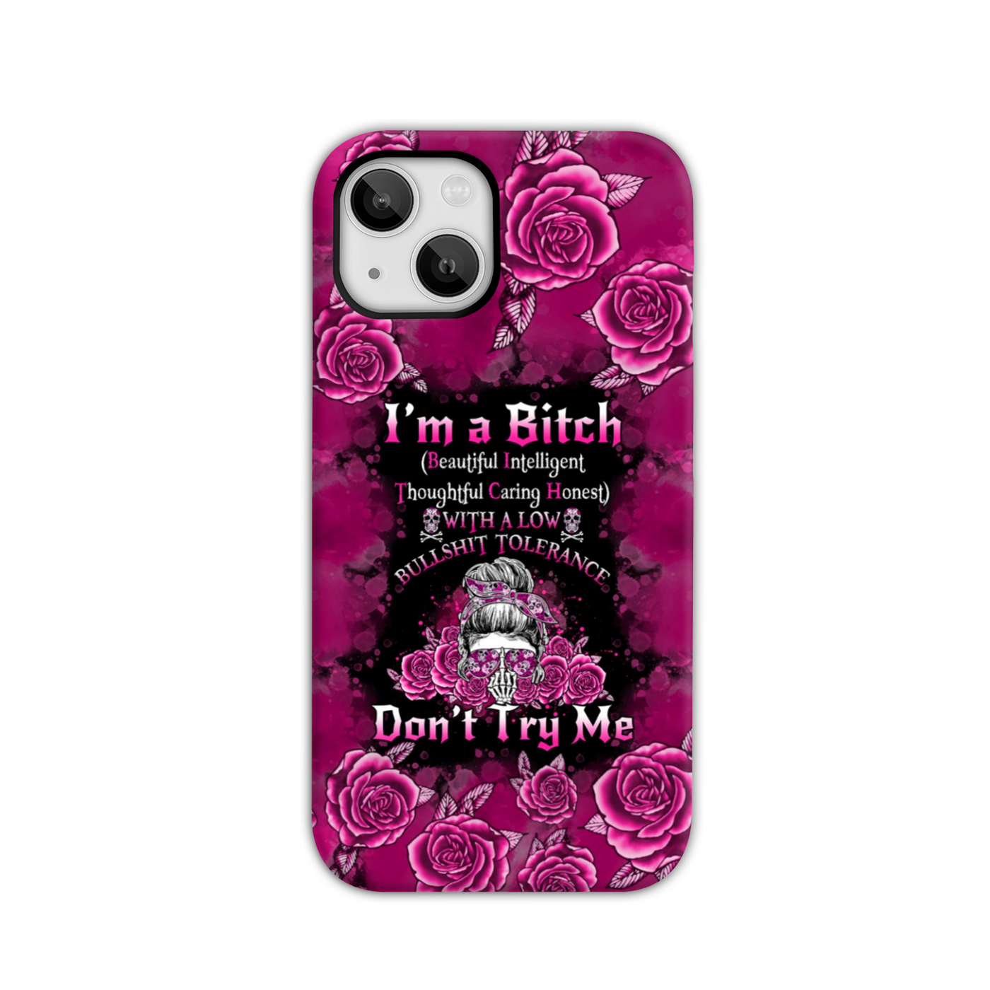 BLISSCORNERS I'M A B DON'T TRY ME ROSE MESSY BUN BLACK HIGH TOP CANVAS SHOES