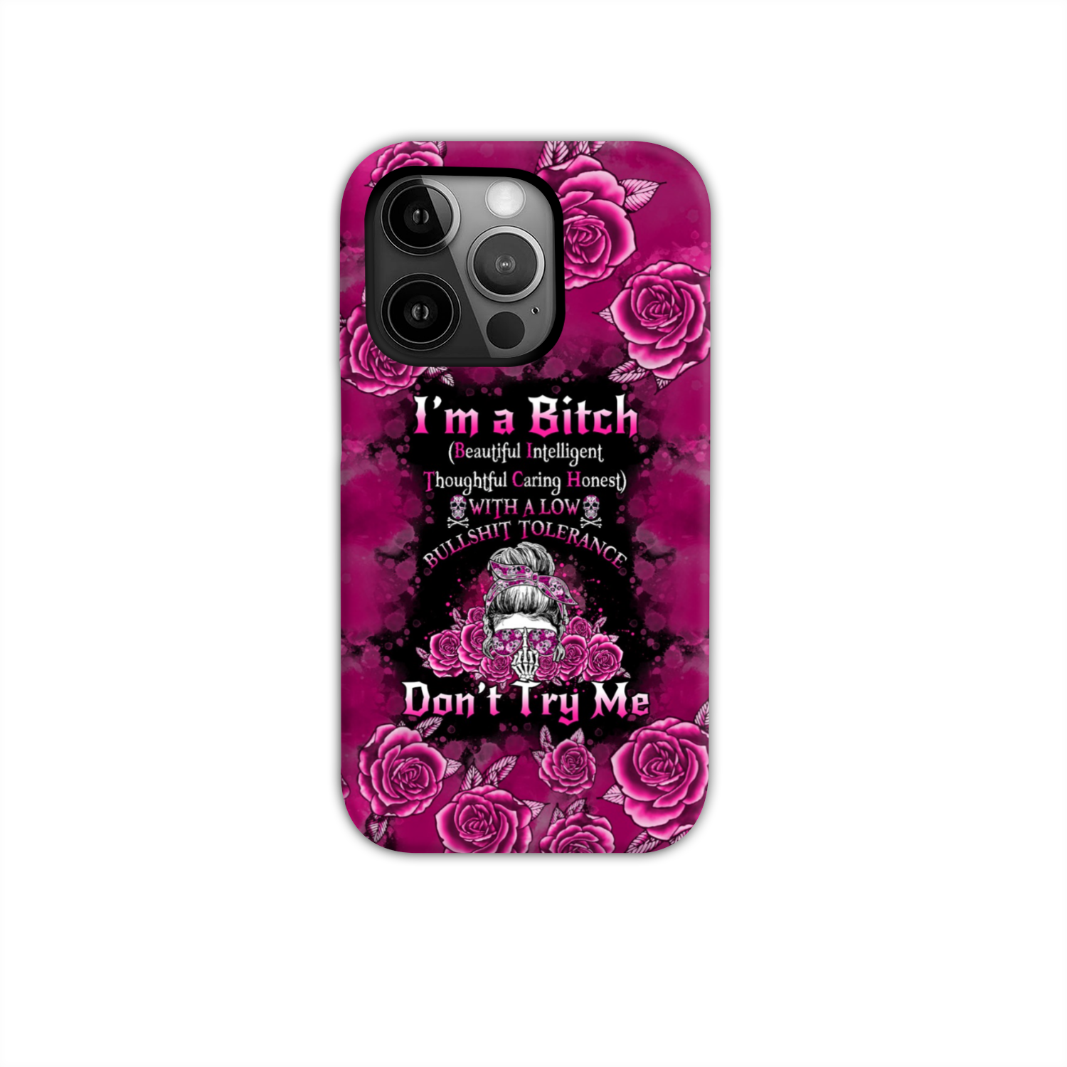 BLISSCORNERS I'M A B DON'T TRY ME ROSE MESSY BUN BLACK HIGH TOP CANVAS SHOES