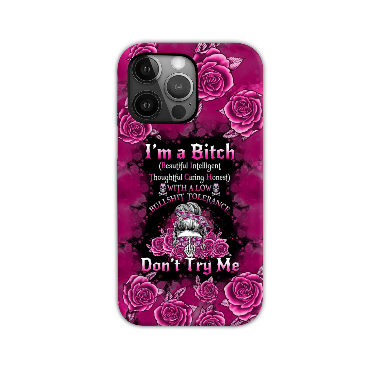 BLISSCORNERS I'M A B DON'T TRY ME ROSE MESSY BUN BLACK HIGH TOP CANVAS SHOES