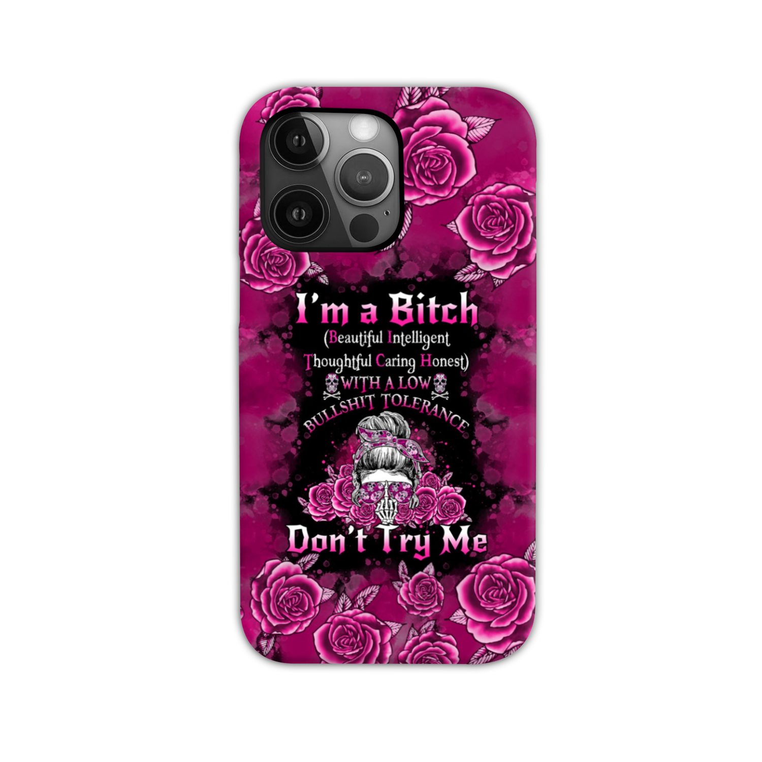 BLISSCORNERS I'M A B DON'T TRY ME ROSE MESSY BUN BLACK HIGH TOP CANVAS SHOES