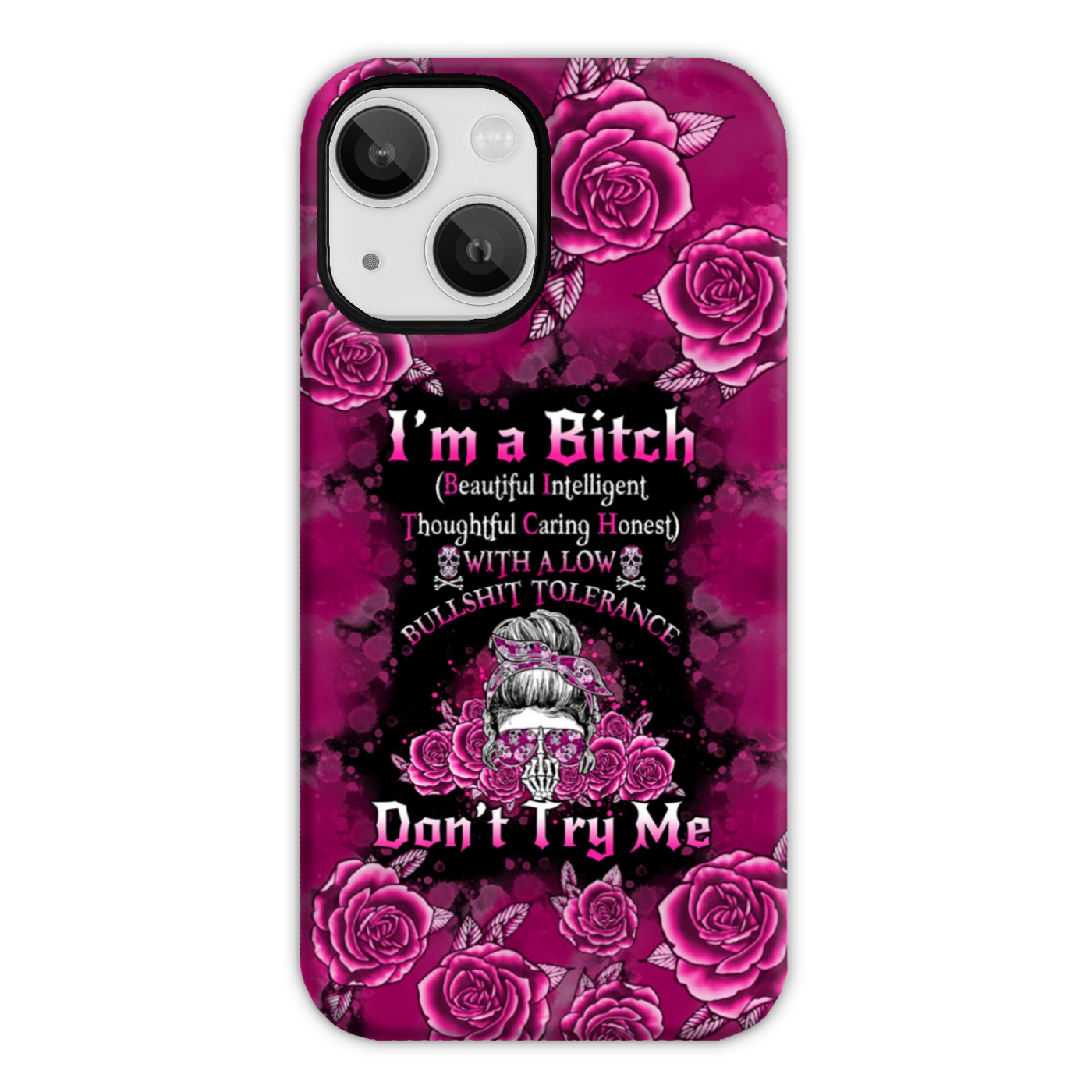 BLISSCORNERS I'M A B DON'T TRY ME ROSE MESSY BUN BLACK HIGH TOP CANVAS SHOES