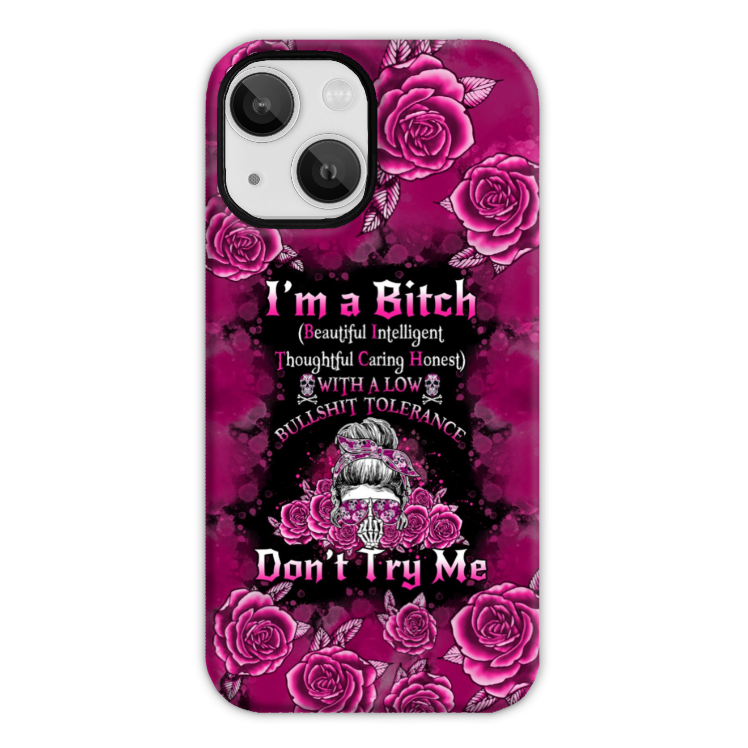 BLISSCORNERS I'M A B DON'T TRY ME ROSE MESSY BUN BLACK HIGH TOP CANVAS SHOES