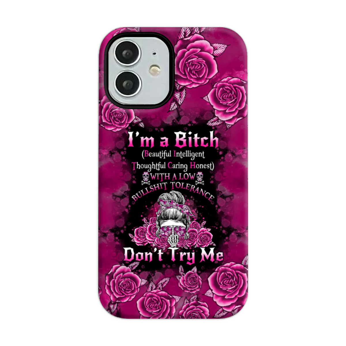 BLISSCORNERS I'M A B DON'T TRY ME ROSE MESSY BUN BLACK HIGH TOP CANVAS SHOES