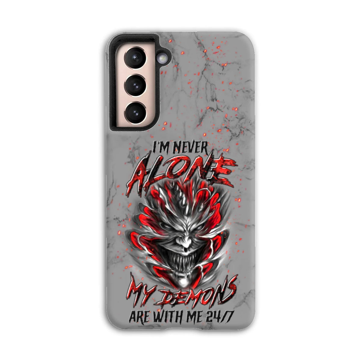 Blisscorners I'm Never Alone Skull Demon Phone Case