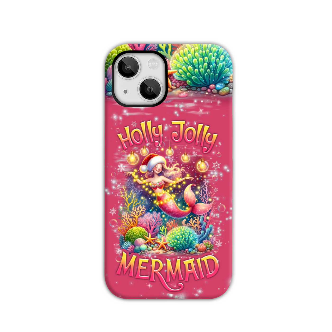 BLISSCORNERS HOLLY JOLLY MERMAID CHRISTMAS PHONE CASE