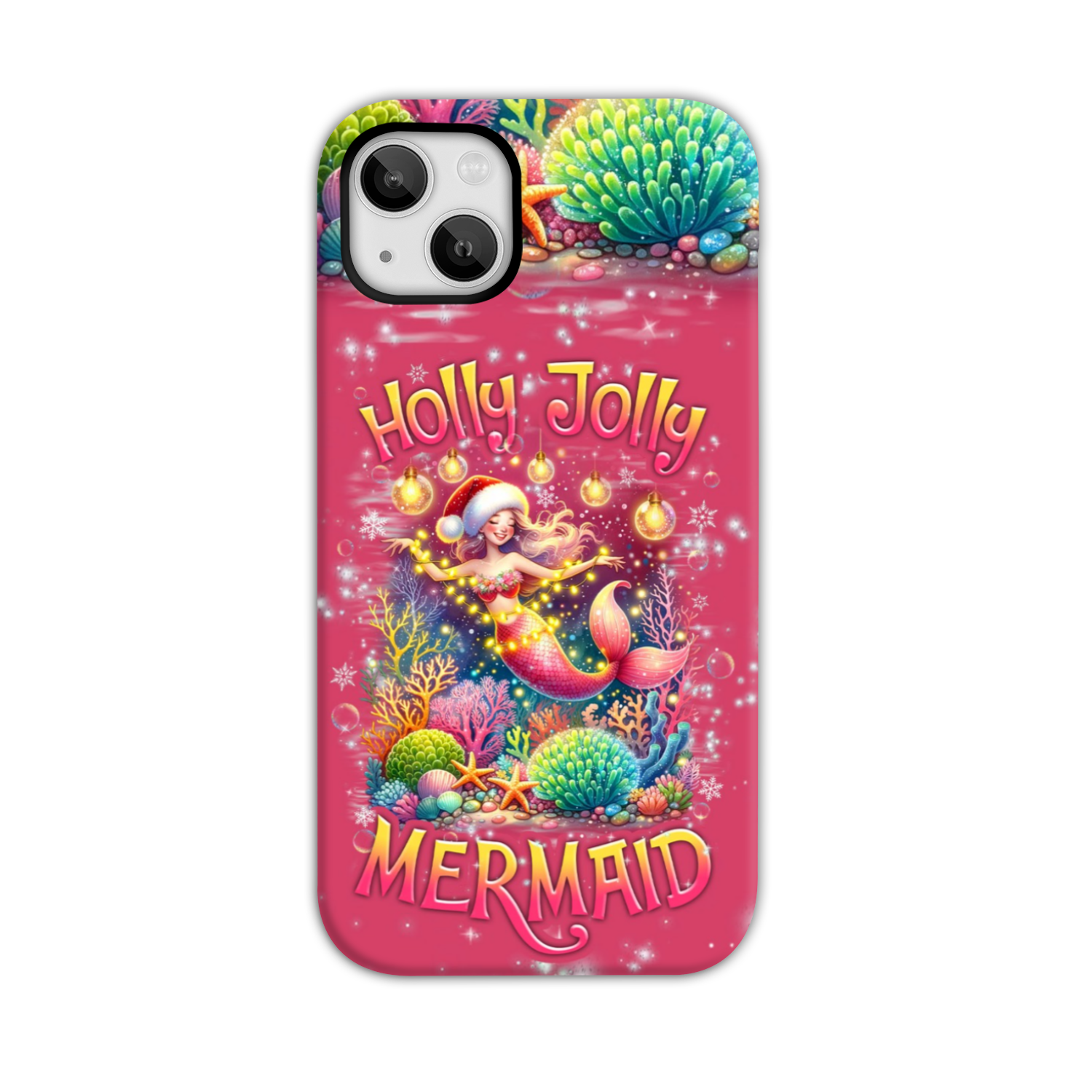 BLISSCORNERS HOLLY JOLLY MERMAID CHRISTMAS PHONE CASE