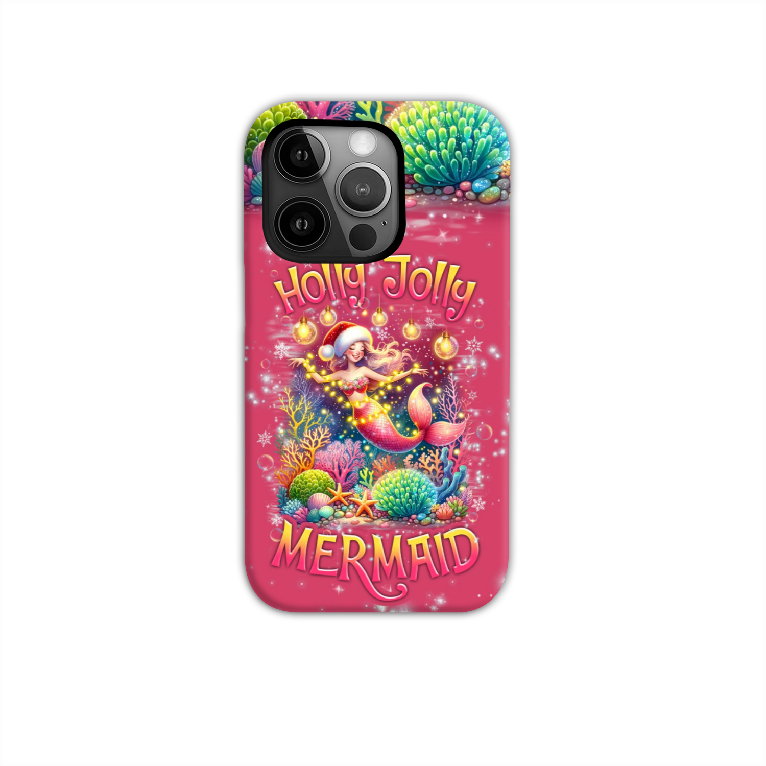 BLISSCORNERS HOLLY JOLLY MERMAID CHRISTMAS PHONE CASE