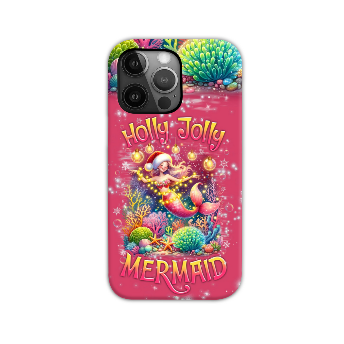 BLISSCORNERS HOLLY JOLLY MERMAID CHRISTMAS PHONE CASE