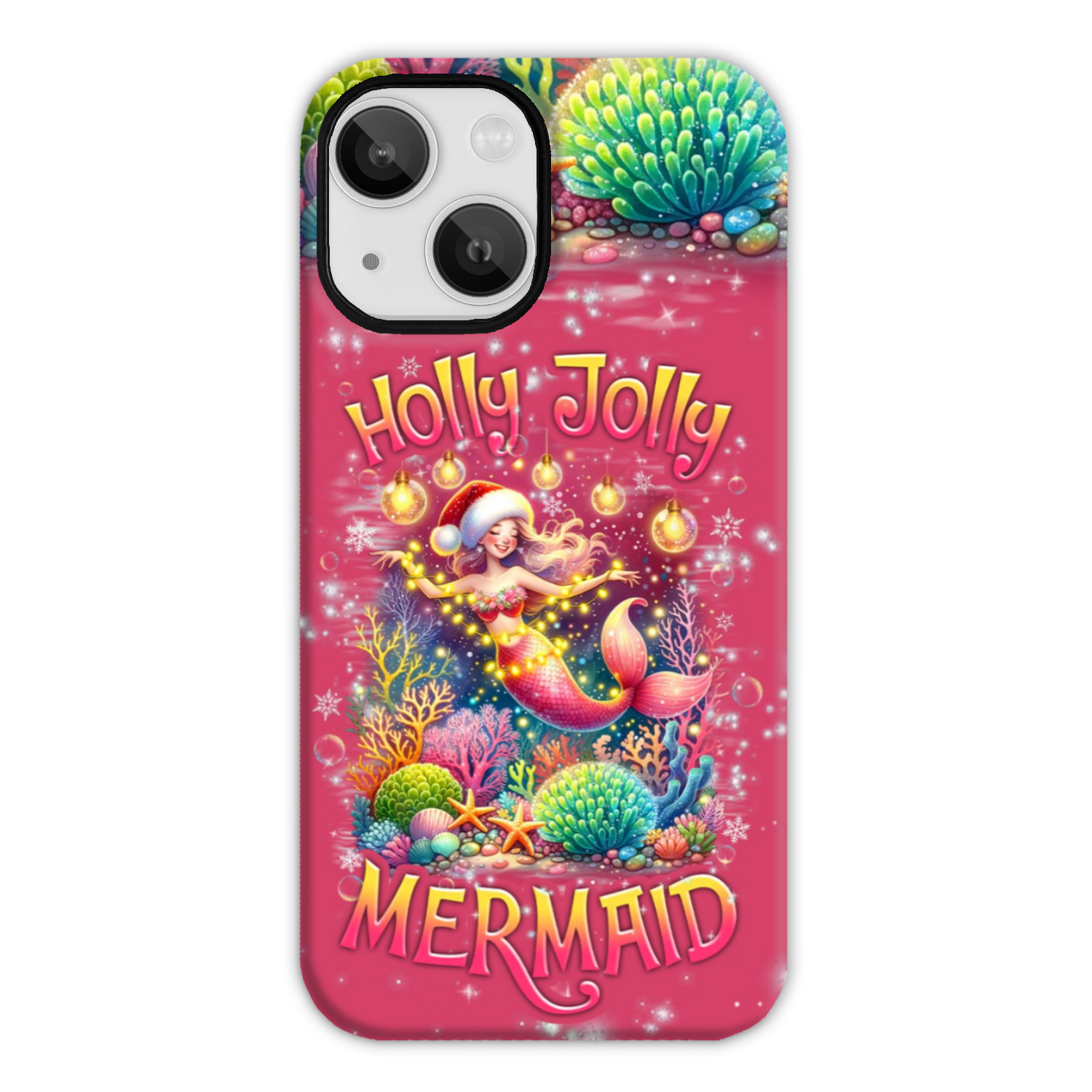 BLISSCORNERS HOLLY JOLLY MERMAID CHRISTMAS PHONE CASE